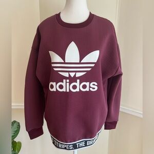 Adidas Maroon Crewneck with White Logo